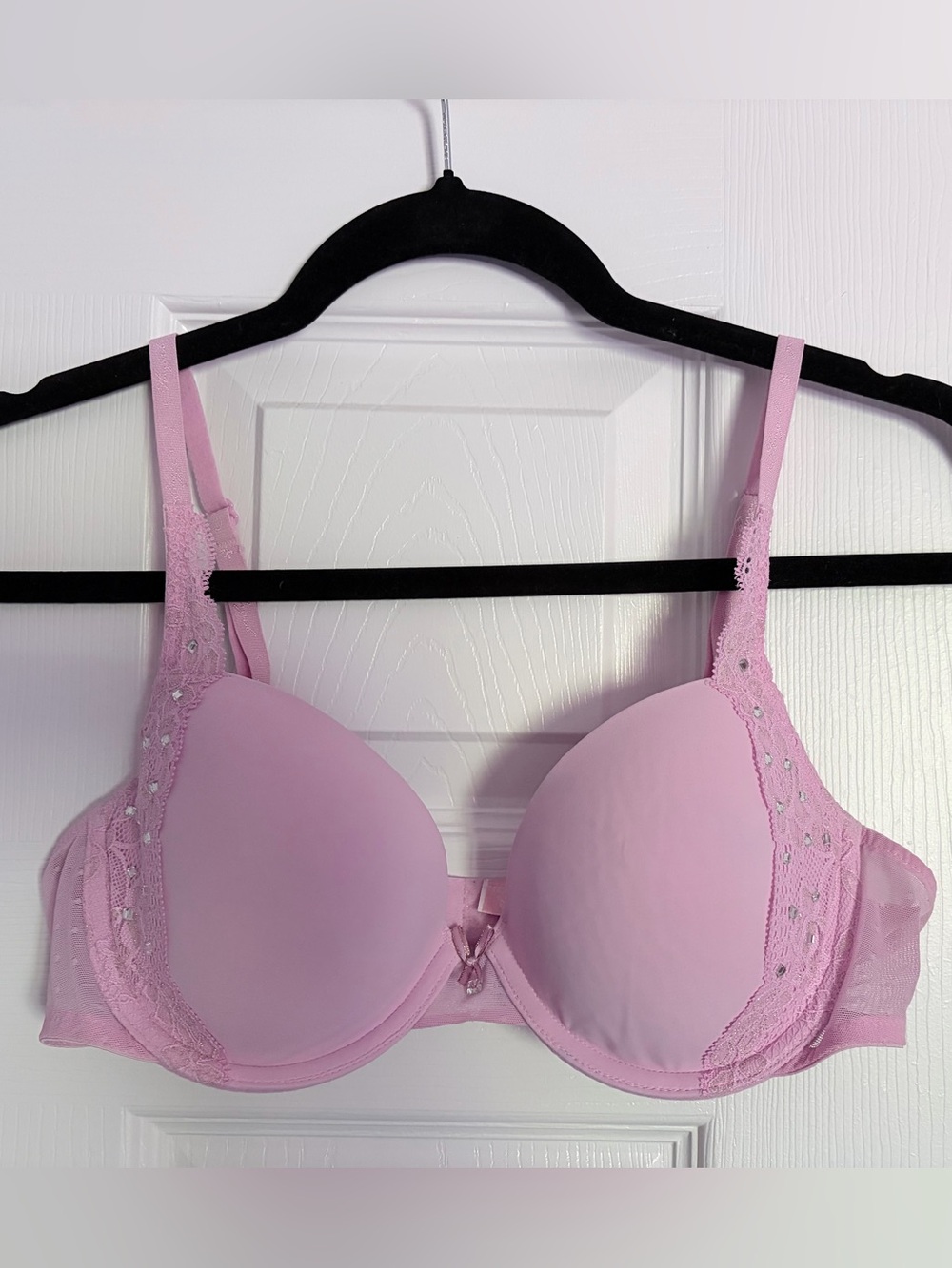 Victoria's Secret Angels Light Pink Lace Trim Bra